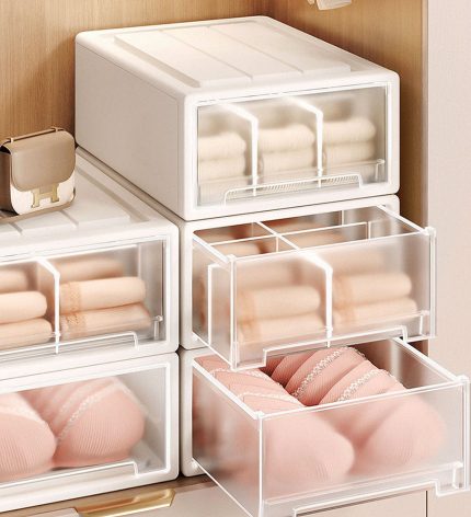 Clear Drawer Sock Underwear Organizer Box without divider